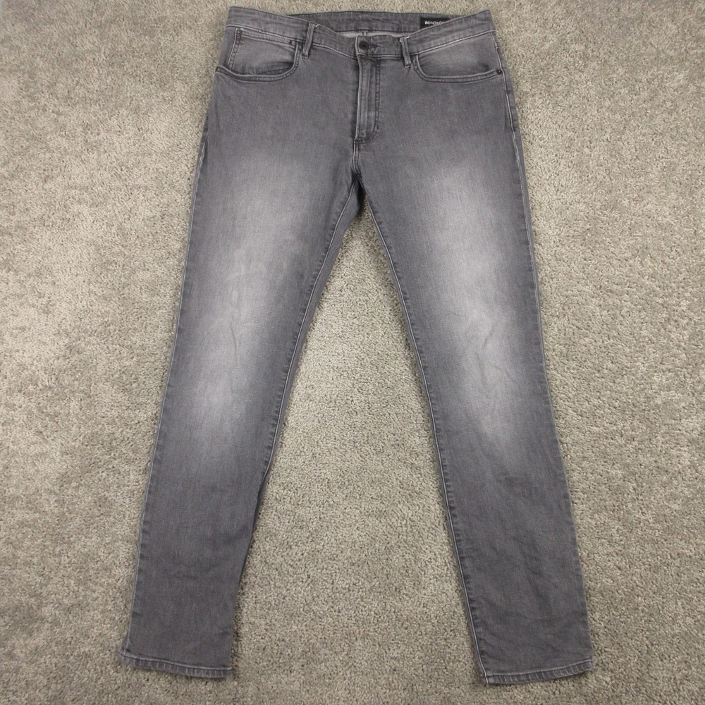 Bonobos Jeans Mens 34x32 Gray Tailored Slim Faded Flex Zip Fly Denim Pants